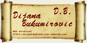 Dijana Bukumirović vizit kartica